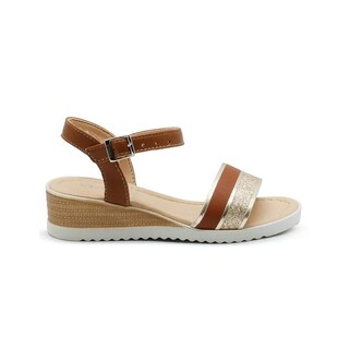 Foto 6 | Foto 6 | Sandalia Casual Doble Tira Brillante Abierta Color Camel Beige