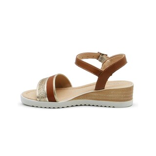 Foto 7 | Foto 7 | Sandalia Casual Doble Tira Brillante Abierta Color Camel Beige