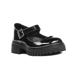 Foto 5 | Foto 5 | Zapato Escolar Para Niña Yuyin Suela Chunky Charol Negro Negro