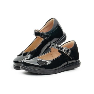 Foto 1 | Foto 1 | Zapato Escolar Para Niña Yuyin Charol Negro Corazón Brillos Negro