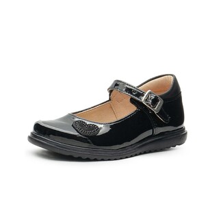 Foto 3 | Foto 3 | Zapato Escolar Para Niña Yuyin Charol Negro Corazón Brillos Negro