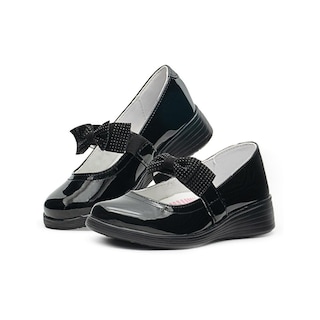 Foto 1 | Foto 1 | Zapato Escolar Para Niña Yuyin Charol Moñito Boton Antishock Negro