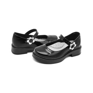 Foto 3 | Foto 3 | Zapato Escolar Yuyin Para Niña Soporte Arco Flor Charol Negro Negro