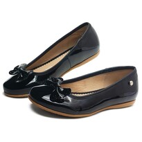 Zapato Balerina Karsten Para Niña Charol Negro Negro