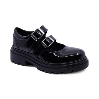 Foto 1 | Foto 1 | Zapato Escolar Coqueta Para Niña De Charol Negro Jazz Con Doble Hebilla