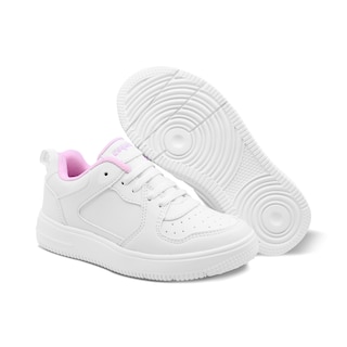 Foto 7 | Foto 7 | Tenis Escolar Coqueta Para Niña Sintético Blanco Con Detalles En Rosa