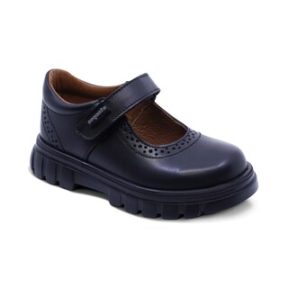 Foto 1 | Foto 1 | Zapato Escolar Coqueta Para Niña De Piel En Negro Thunder Con Detalle Perforado