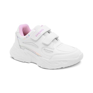 Foto 1 | Foto 1 | Tenis Escolar Coqueta Para Niña Sintético Blanco Alien Con Doble Tira De Contacto