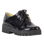 Zapato Escolar Negro Charol Niña Forro Piel Casual Kuali