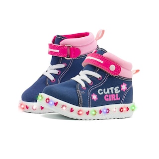 Foto 2 | Foto 2 | Tenis Bota Bubble Gummers Con Luces Para Niña Corazones Azul Marino