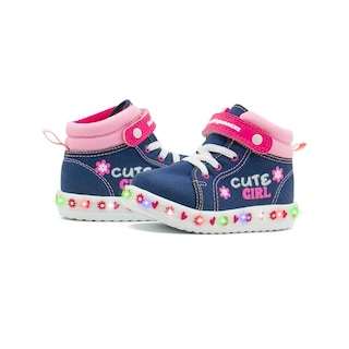 Foto 4 | Foto 4 | Tenis Bota Bubble Gummers Con Luces Para Niña Corazones Azul Marino