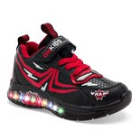 On Kids Tenis Urbano Para Niño Negro Rojo, Con Luces Cod.132691