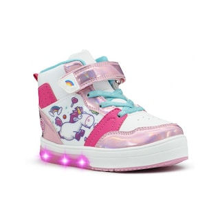 Foto 1 | Foto 1 | Tenis Bota Para Niña Con Luces Unicornio Arcoiris Blanco Fucsia