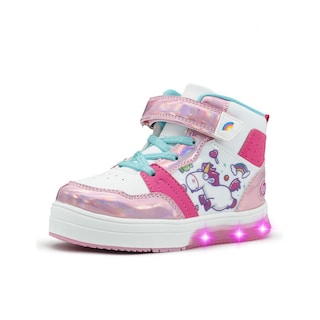 Foto 5 | Foto 5 | Tenis Bota Para Niña Con Luces Unicornio Arcoiris Blanco Fucsia