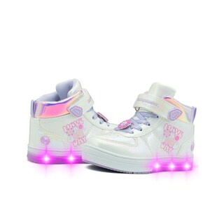 Foto 3 | Foto 3 | Tenis Bota Bubble Gummers Para Niña Con Luces Thalia Blanco Blanco