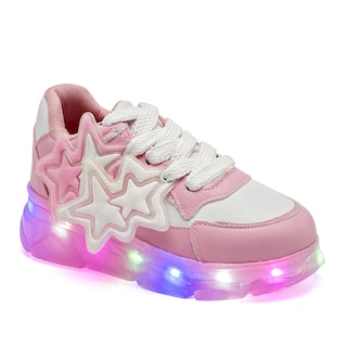 Foto 1 | Foto 1 | Giland Tenis Urbano Para Niña Rosa Blanco Con Luces