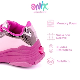 Foto 4 | Foto 4 | Tenis Onix Rosas con Ruedas para Niña