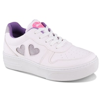 Tenis Casuales Dominiq 2467 Color Blanco/lila Para Niña