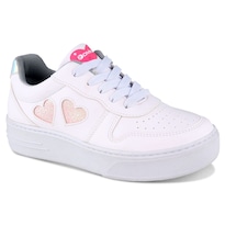 Tenis Casuales Dominiq 2467 Color Blanco/rosa Para Niña