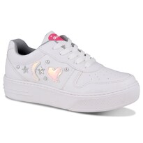 Tenis Sneaker Dominiq 2464 Color Blanco/plata Para Niña