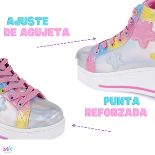 Foto 6 | Foto 6 | Tenis Patín High Onix Unicornio Friends Star Plata