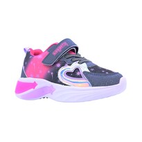 Tenis Casual Para Niña Coqueta 605000-h Con Detalles Multicolor, Ajuste Velcro Y Agujeta Elastica