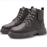 Botas Vinil Piel De Uso Rudo Para Hombre Antideslizantes Gris Talla 8.5