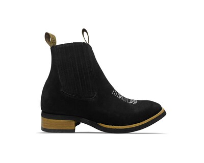 Foto 1 | Foto 1 | Botín Vaquera Guerrero Negro Trébol de Piel para Hombre