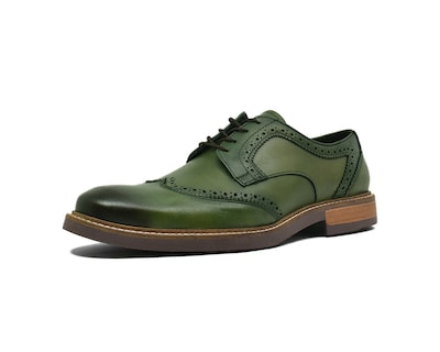 Foto 2 | Foto 2 | Bostoniano Warlock 8029 Verde Pintado A Mano De Piel Para Hombre