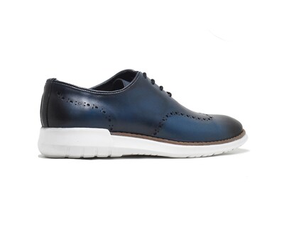 Foto 3 | Foto 3 | Bostoniano Warlock 5039 Azul De Piel Para Hombre