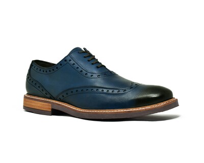 Foto 2 | Foto 2 | Bostoniano Warlock 8004 Azul De Piel Pintado A Mano Para Hombre