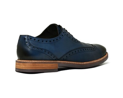 Foto 3 | Foto 3 | Bostoniano Warlock 8004 Azul De Piel Pintado A Mano Para Hombre