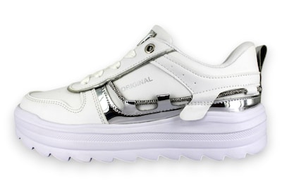 Foto 2 | Foto 2 | Tenis Casual Blanco Plata Mujer Tauret Newk