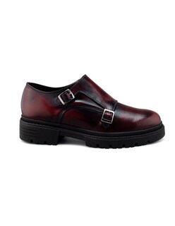 Foto 1 | Foto 1 | Monkstrap En Piel Vacuno Vino Con Suela Gruesa Para Hombre
