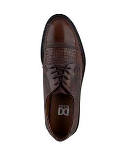 Foto 5 | Foto 5 | Zapato Formal Derby En Piel Vacuno Grabado Café Para Hombre