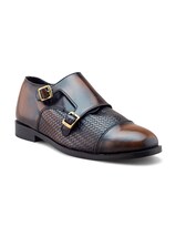 Zapato Monkstrap De Piel Grabada Para Hombre Con Doble Hebilla