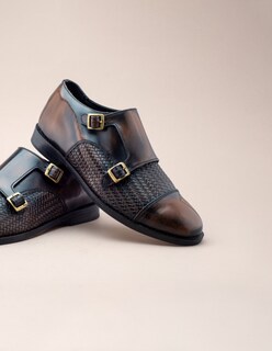 Foto 7 | Foto 7 | Zapato Monkstrap De Piel Grabada Para Hombre Con Doble Hebilla