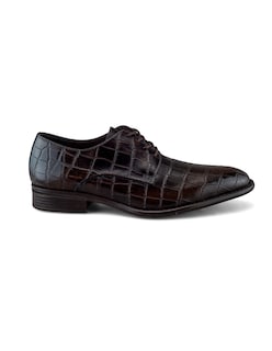 Foto 2 | Foto 2 | Zapato Derby De Piel Café Oscuro Con Grabado Lagarto Para Hombre
