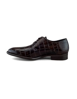 Foto 4 | Foto 4 | Zapato Derby De Piel Café Oscuro Con Grabado Lagarto Para Hombre
