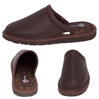 Foto 2 | Foto 2 | Pantuflas De Piel Salto De Cama Para Hombre Marca Stahl Modelo 1810 Color Moka