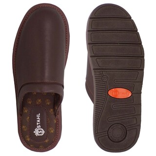 Foto 3 | Foto 3 | Pantuflas De Piel Salto De Cama Para Hombre Marca Stahl Modelo 1810 Color Moka
