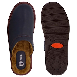 Foto 3 | Foto 3 | Pantuflas De Piel Salto De Cama Para Hombre Marca Stahl Modelo 4747 Color Marino