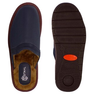 Foto 3 | Foto 3 | Pantuflas de Piel Salto de Cama para Hombre Stahl 4750 color Azul