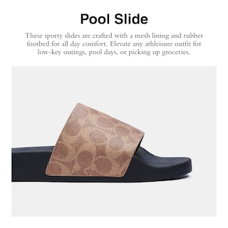 Foto 2 | Foto 2 | Sandalia Pool Slide Coach Para Hombre, Lona Revestida, Color Tostado, Talla 11 - Venta Internacional.