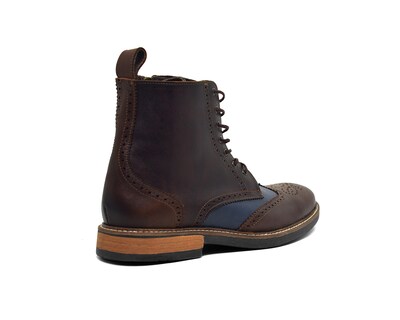 Foto 3 | Foto 3 | Bota Bostoniana Warlock 8022 Azul De Piel Pintada A Mano Para Hombre