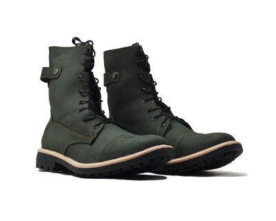 Foto 4 | Foto 4 | Bota Warlock 4200 Verde De Piel Para Hombre