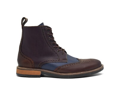 Foto 4 | Foto 4 | Bota Bostoniana Warlock 8022 Azul De Piel Pintada A Mano Para Hombre