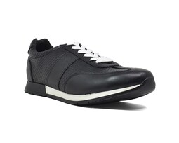 Tenis Casual Warlock 2503 Negro De Piel Para Hombre.