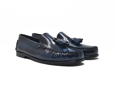 Foto 4 | Foto 4 | Mocasín Penny Loafer Warlock 1301 Azul De Piel Para Hombre.