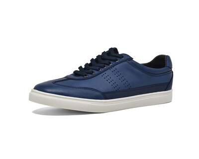 Foto 2 | Foto 2 | Tenis Warlock 2043 Azul De Piel Pintado A Mano Para Hombre.